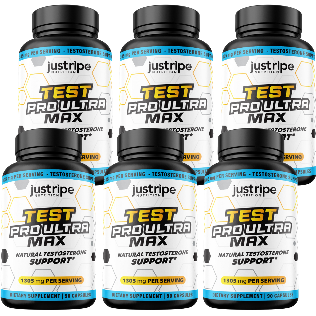 6 Pack Test Pro Ultra Max Mens Supplement- 90 Capsules